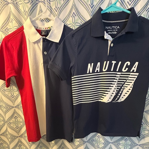 NWOT BUNDLE 2 Nautica Boys Navy/Red Polo Shirts Classic Design PRICED FOR BOTH - Picture 1 of 14
